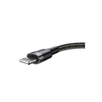 Baseus Cafule Kabel strapazierfähiges Nylonkabel USB / iPhone QC3.0 2.4A 1M schwarz-grau (CALKLF-BG1) Baseus Cafule Kabel strapazierfähiges Nylonkabel USB / iPhone QC3.0 2.4A 1M schwarz-grau (CALKLF-BG1)