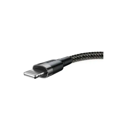 Baseus Cafule Kabel strapazierfähiges Nylonkabel USB / iPhone QC3.0 2.4A 1M schwarz-grau (CALKLF-BG1) Baseus Cafule Kabel strapazierfähiges Nylonkabel USB / iPhone QC3.0 2.4A 1M schwarz-grau (CALKLF-BG1)