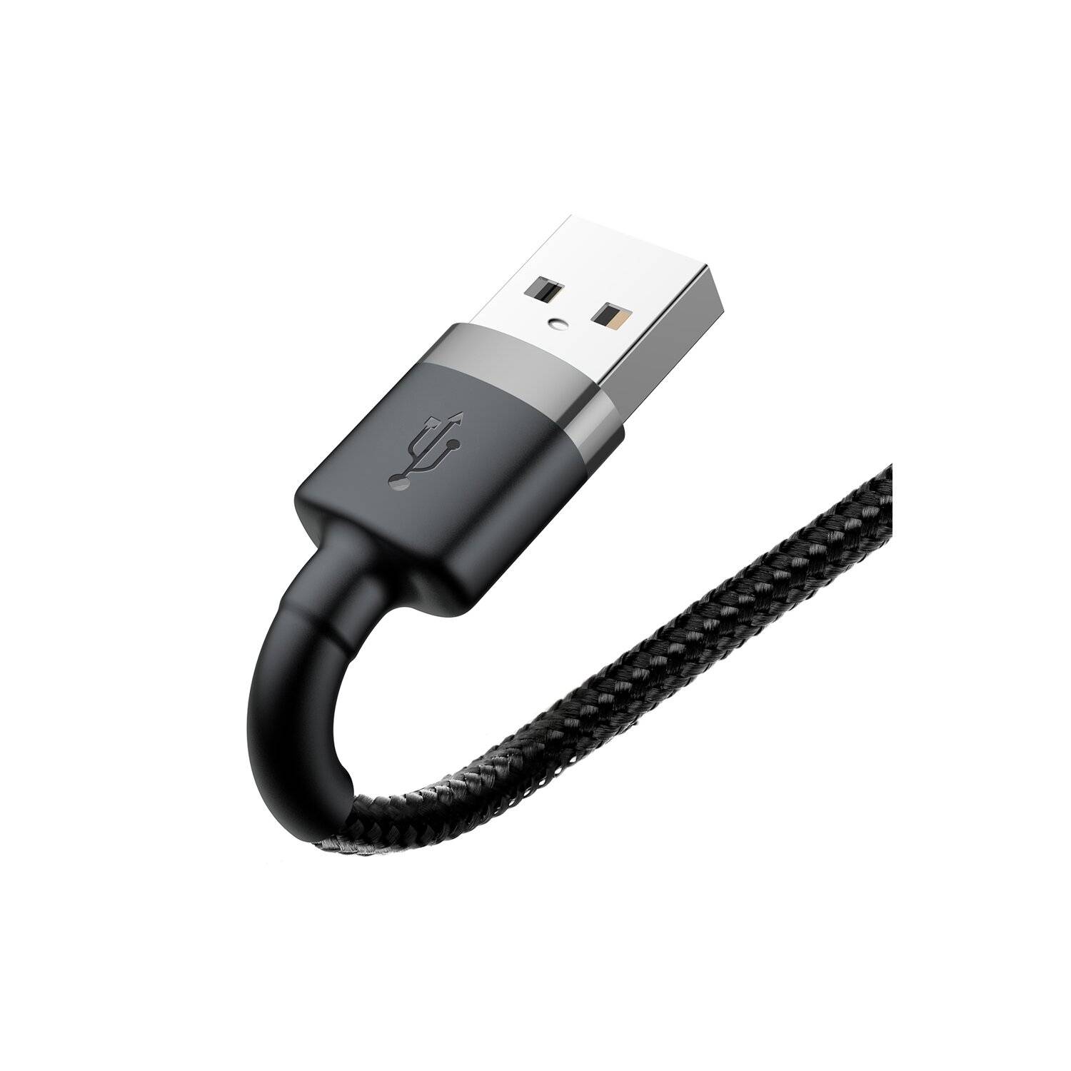 Baseus Cafule Kabel strapazierfähiges Nylonkabel USB / iPhone QC3.0 2.4A 1M schwarz-grau (CALKLF-BG1)