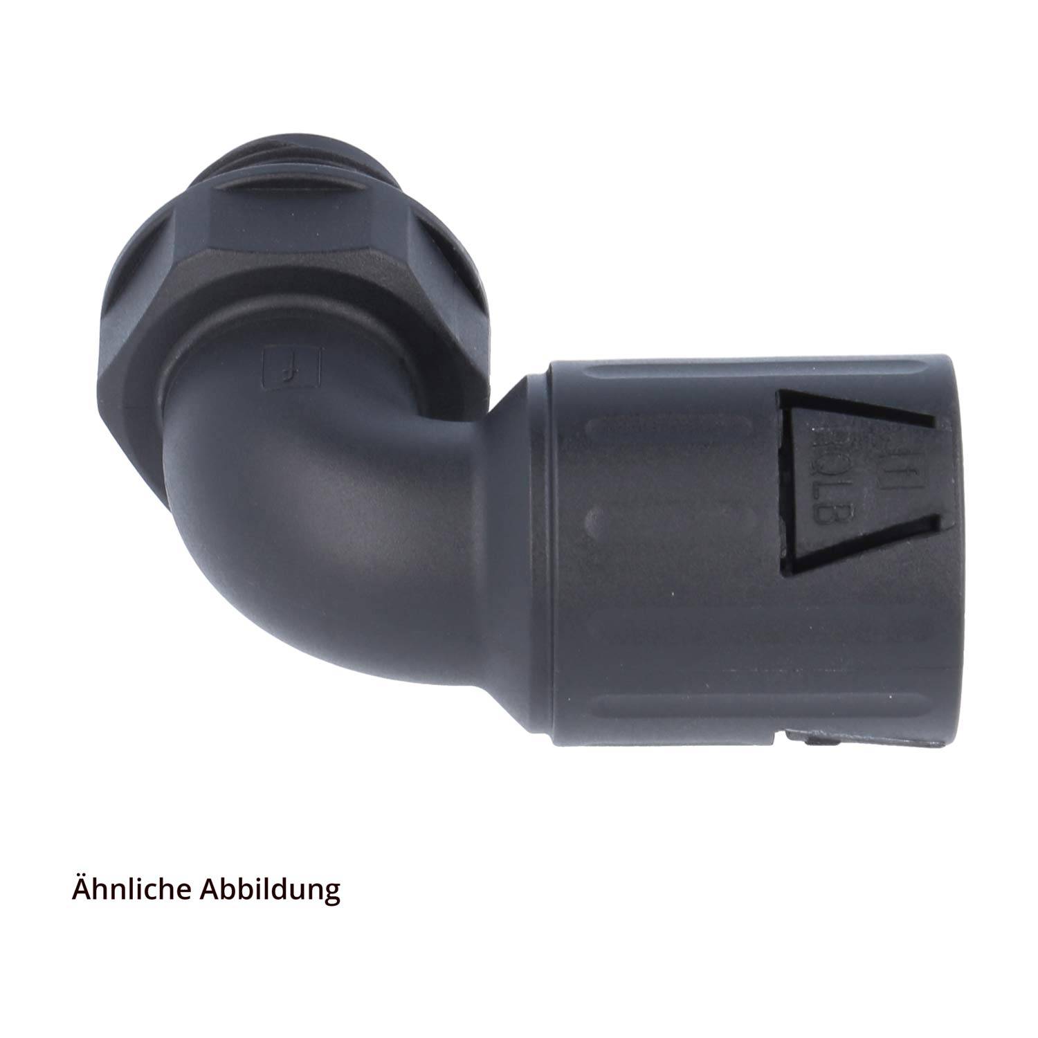 FLEXA RQLB1 90-M Schnellverschraubung 90 Grad Bogen Gewinde M40x1,5 für Schlauch-Außendurchmesser 34,5mm konisch