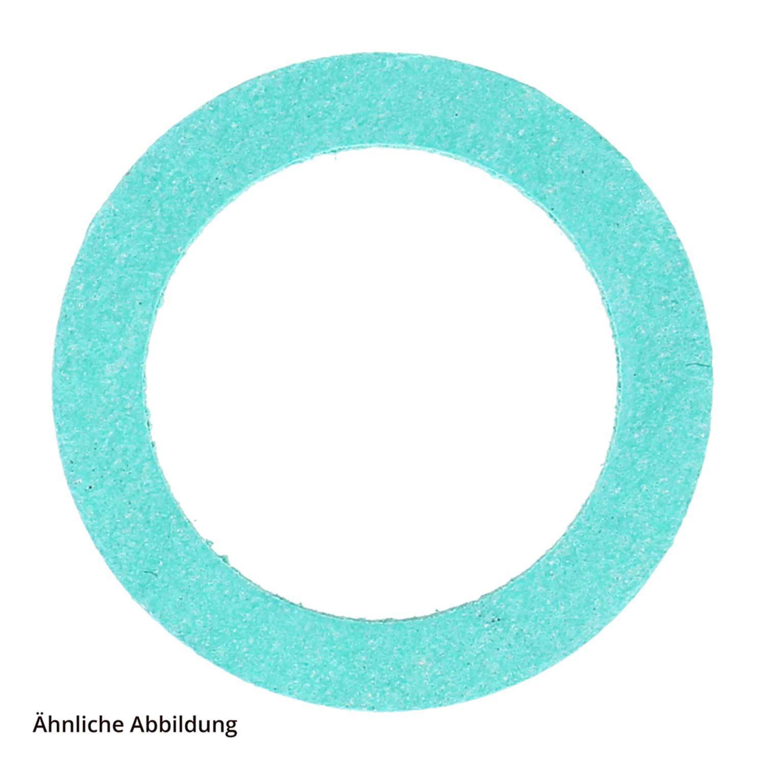 Ein blaugrüner runder Dichtungsring mit breiter Außenkante und offener Mitte auf weißem Hintergrund, beschriftet mit „Ähnliche Abbildung