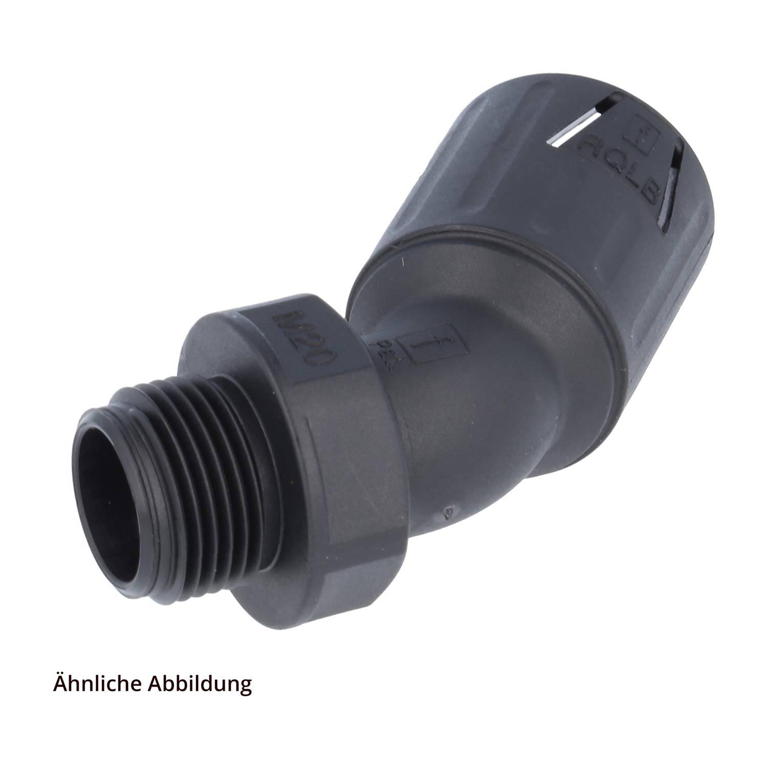 FLEXA RQLB1 45-M Schnellverschraubung 45 Grad Bogen Gewinde M63x1,5 für Schlauch-Außendurchmesser 54,5mm konisch