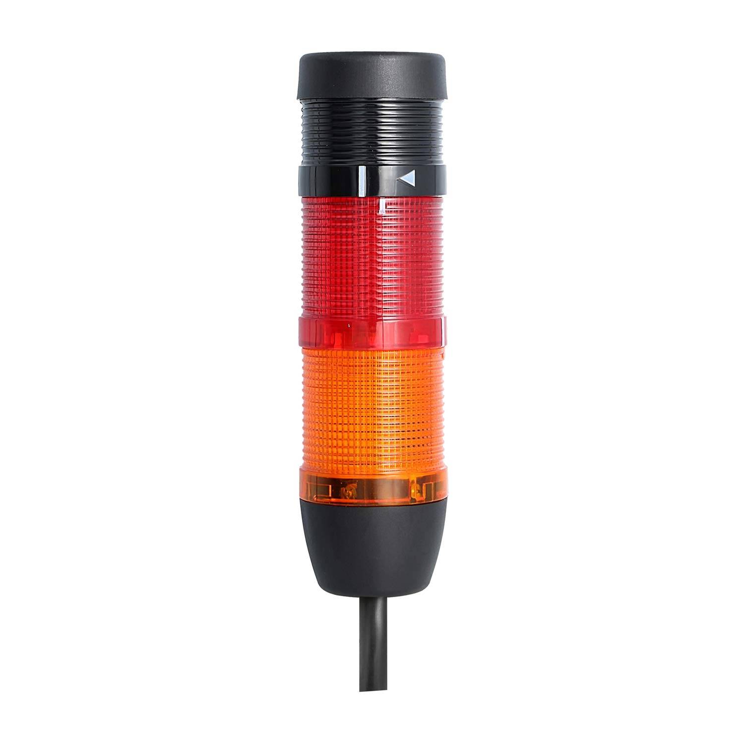 128107 STEX24 Signalsäule gelb-rot, 50mm, 24V AC/DC, LED-Blinklicht mit Summer, Kabel 2,5 Meter, SS50-B2/24 160
