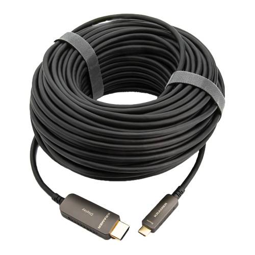 KRAMER CLS-AOCU/CH-50 - Aktives 4K Adapterkabel (USB-C male / HDMI male | 18Gbps | Länge: 15,2m) - schwarz