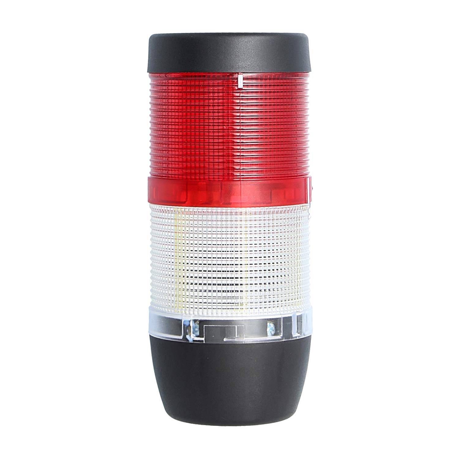 127397 STEX24 Signalsäule weiß-rot, 70mm, 24V AC/DC, LED-Blinklicht SS70-OB2/24 115 MaßeLänge161,0mm, Durchmesser
