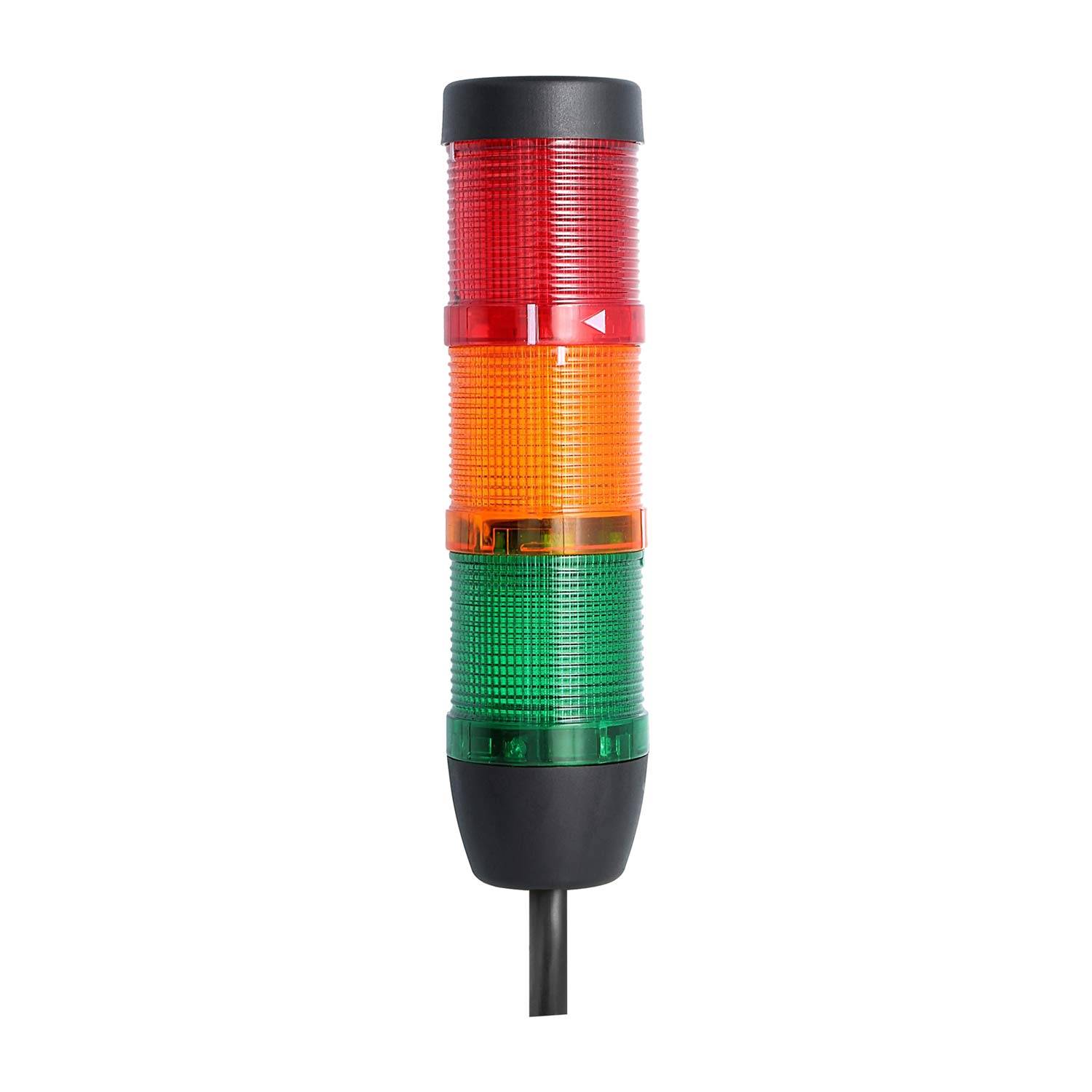 128055 STEX24 Signalsäule grün-gelb-rot, 50mm, 24V AC/DC, LED-Dauerlicht Kabel 2,5 Meter, SS50-OB3/24 150