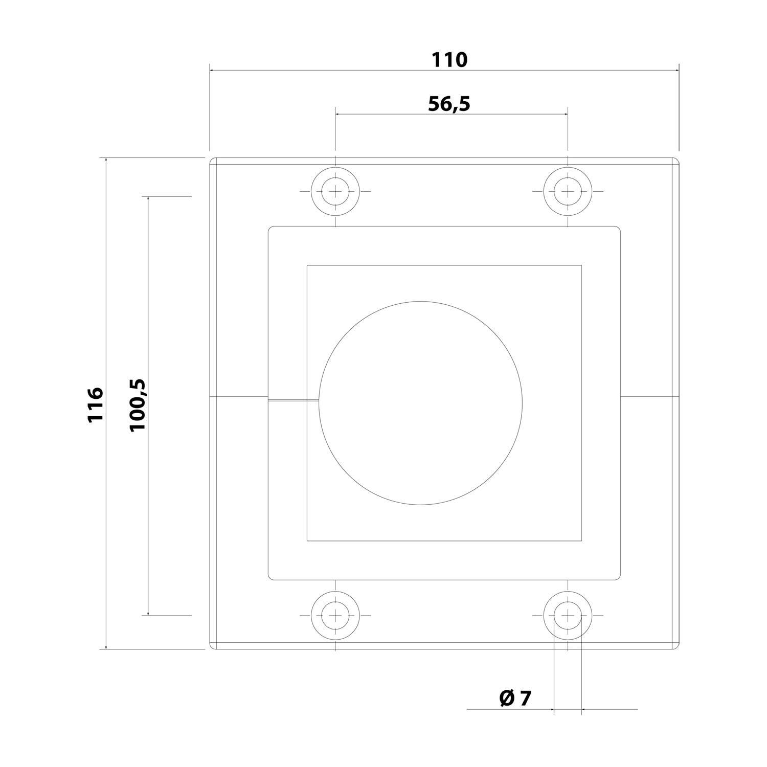 42360 icotek Kabeleinführungsleiste Jumbo KEL-JUMBO/01 für Kabeltülle 1 Jumbo Anschraubloch 56,5mm x 100,5mm Bohrung