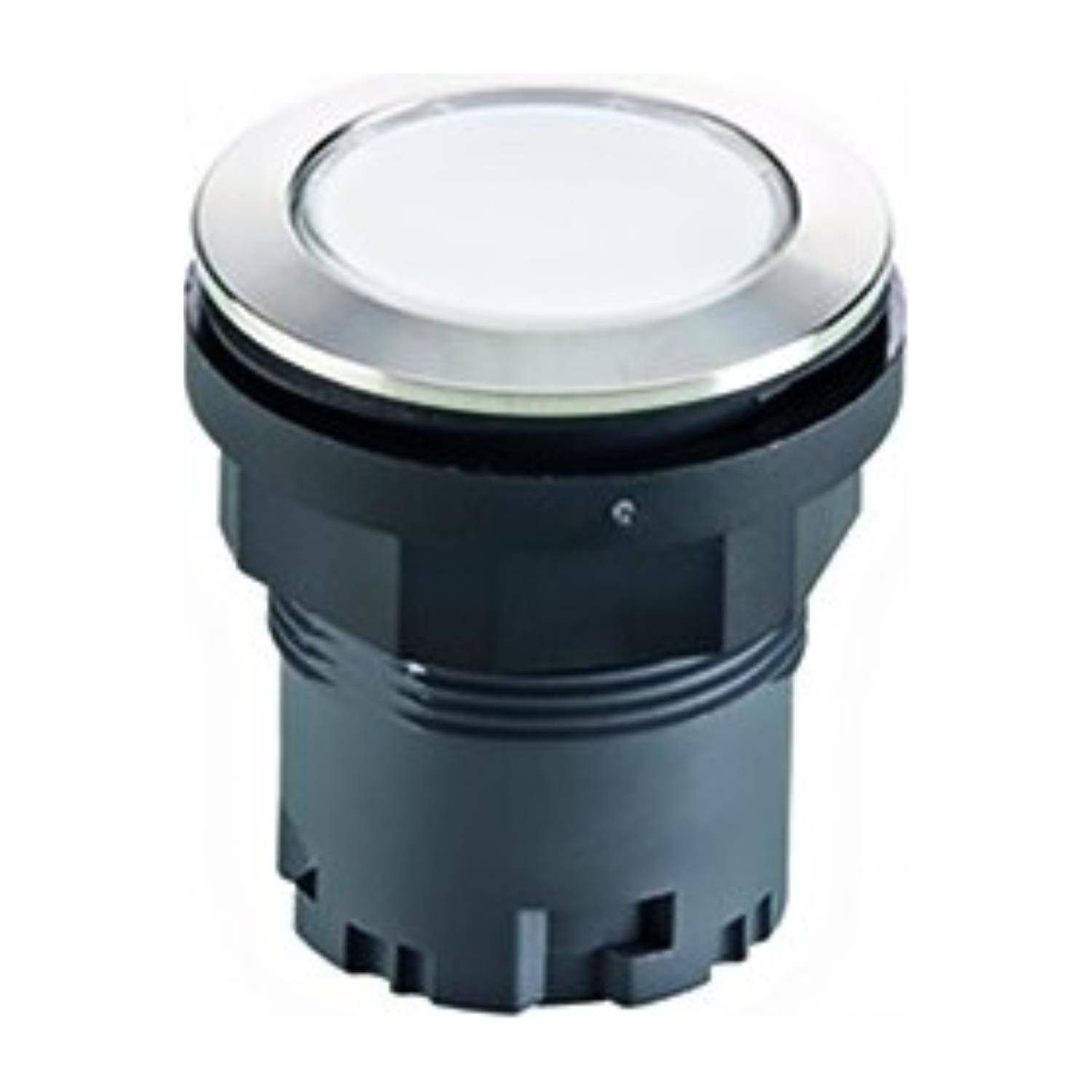 Eine runde, eingelassene LED-Bodenleuchte mit schwarzem Gehäuse und silbernem Rand, konzipiert für die Montage im Außenbereich.