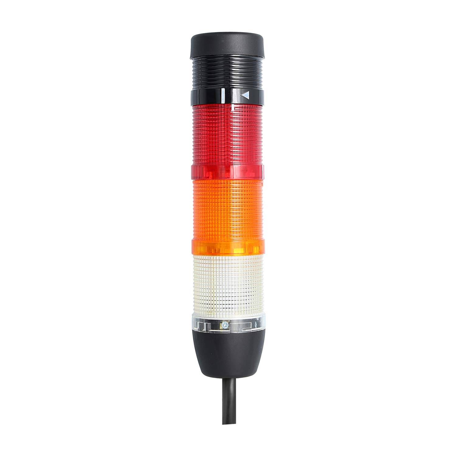 135156 STEX24 Signalsäule weiß-gelb-rot, 50mm, 24V AC/DC, LED-Blinklicht mit Summer, Kabel 2,5 Meter, SS50-B3/24 159