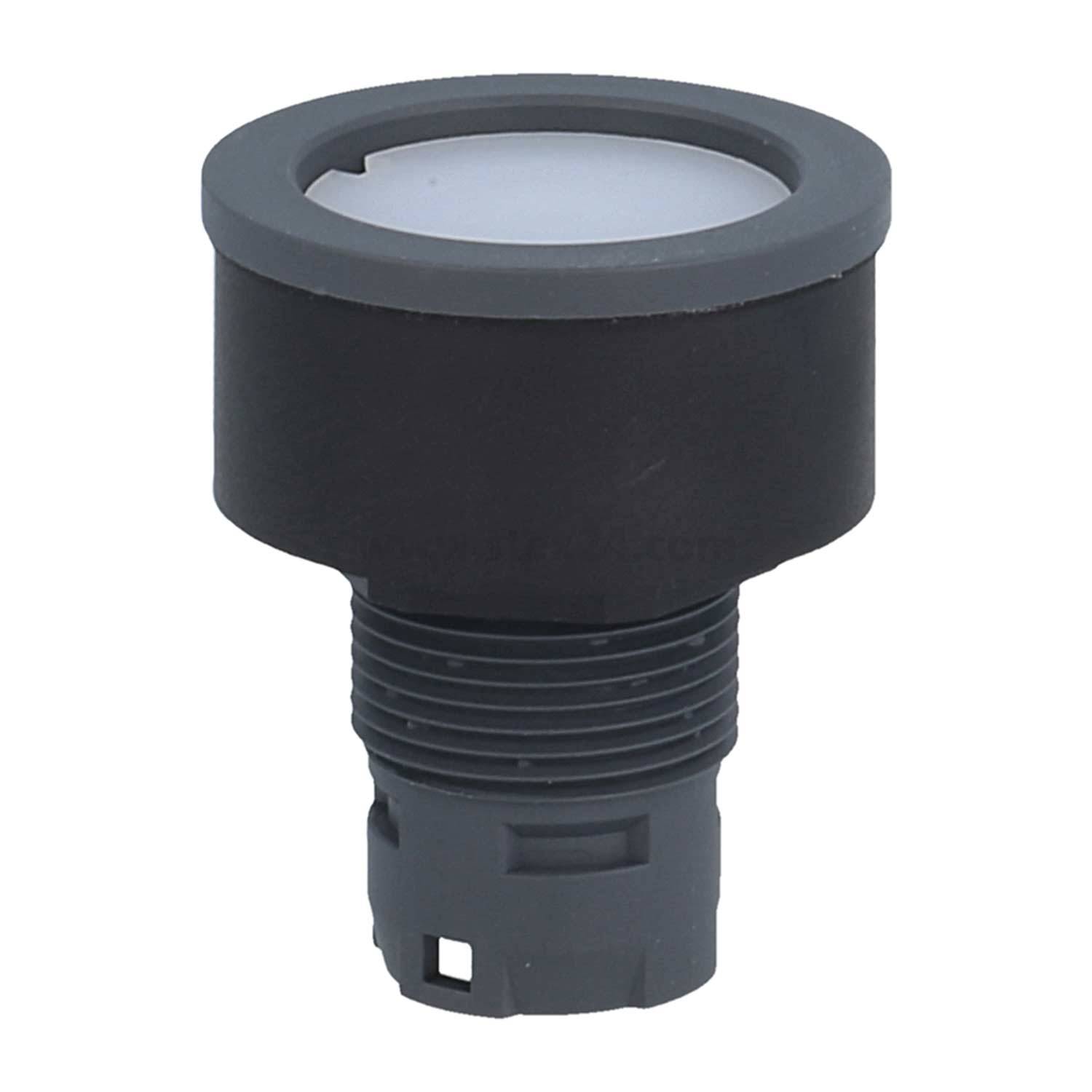 Ein rundes, schwarzes Sensor mit weißem Deckel, wahrscheinlich zur Bewegungs- oder Präsenzerkennung in automatisierten Systemen verwendet.