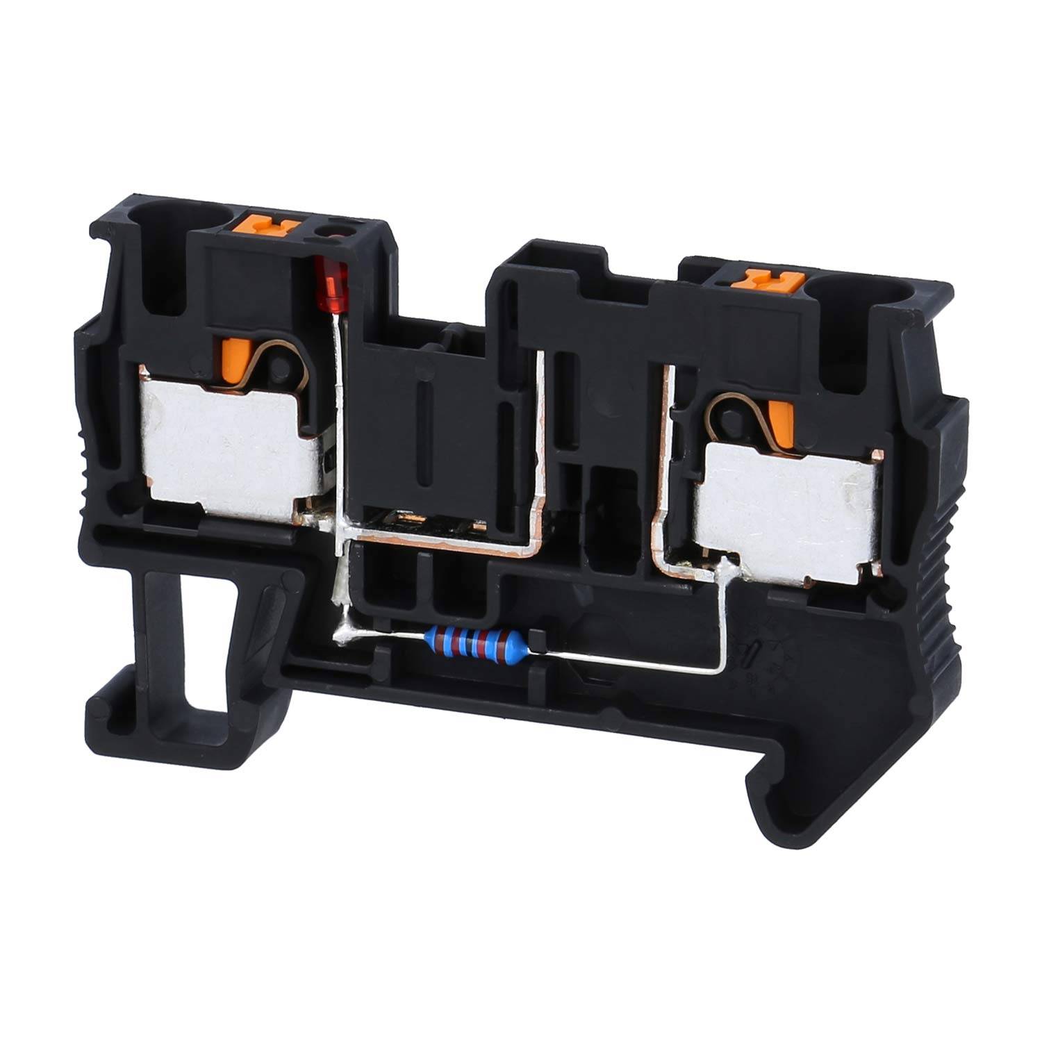 Phoenix Contact Sicherungsreihenklemme mit LED PT 4-FSI/F-LED24 mit Leuchtanzeige für 24 DC, 1,9 mA, Push-In-Anschluss