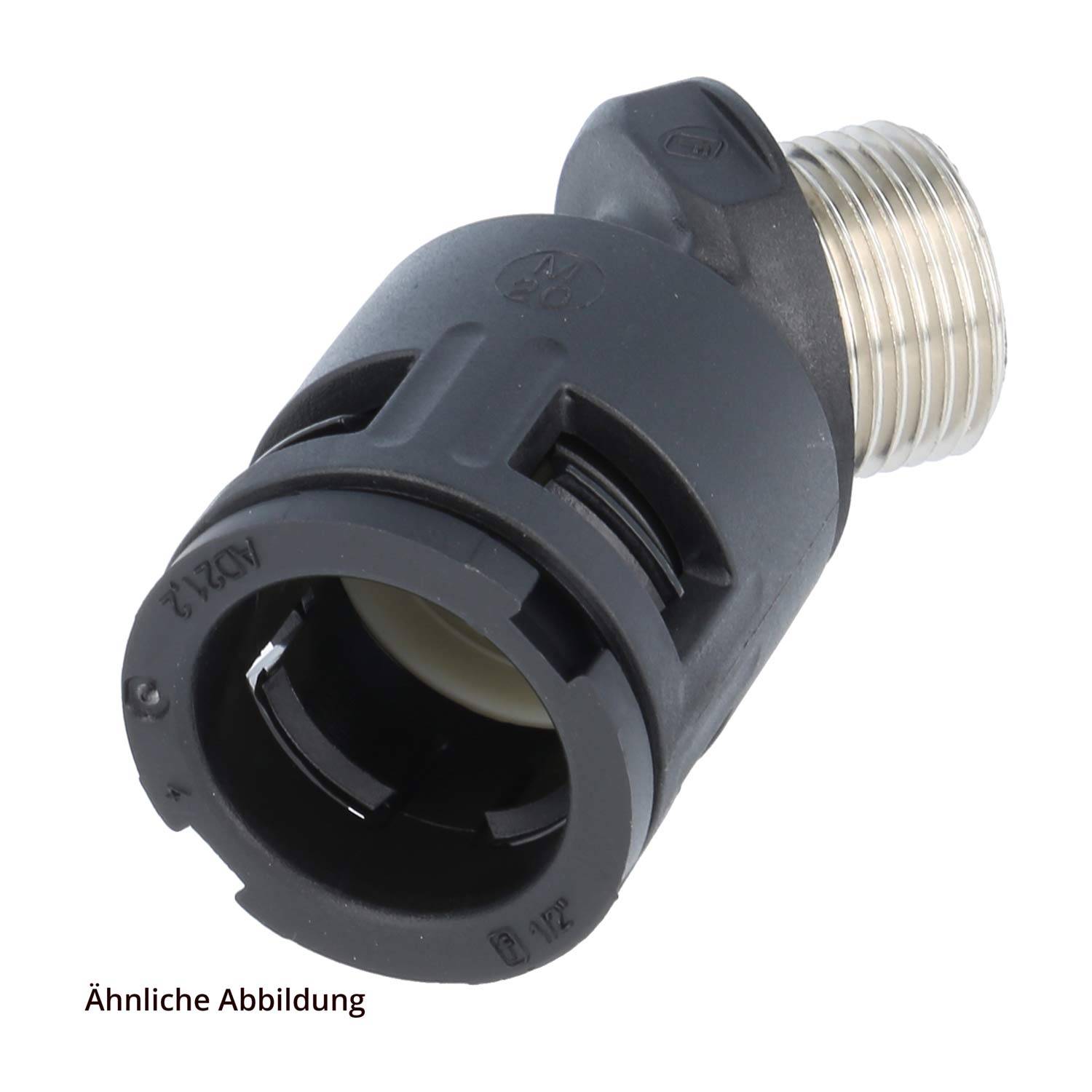 FLEXA RQBK45-M Schnellverschraubung 45 Grad Bogen Gewinde M40x1,5 für Schlauch-Außendurchmesser 34,5mm hochdichtend mit