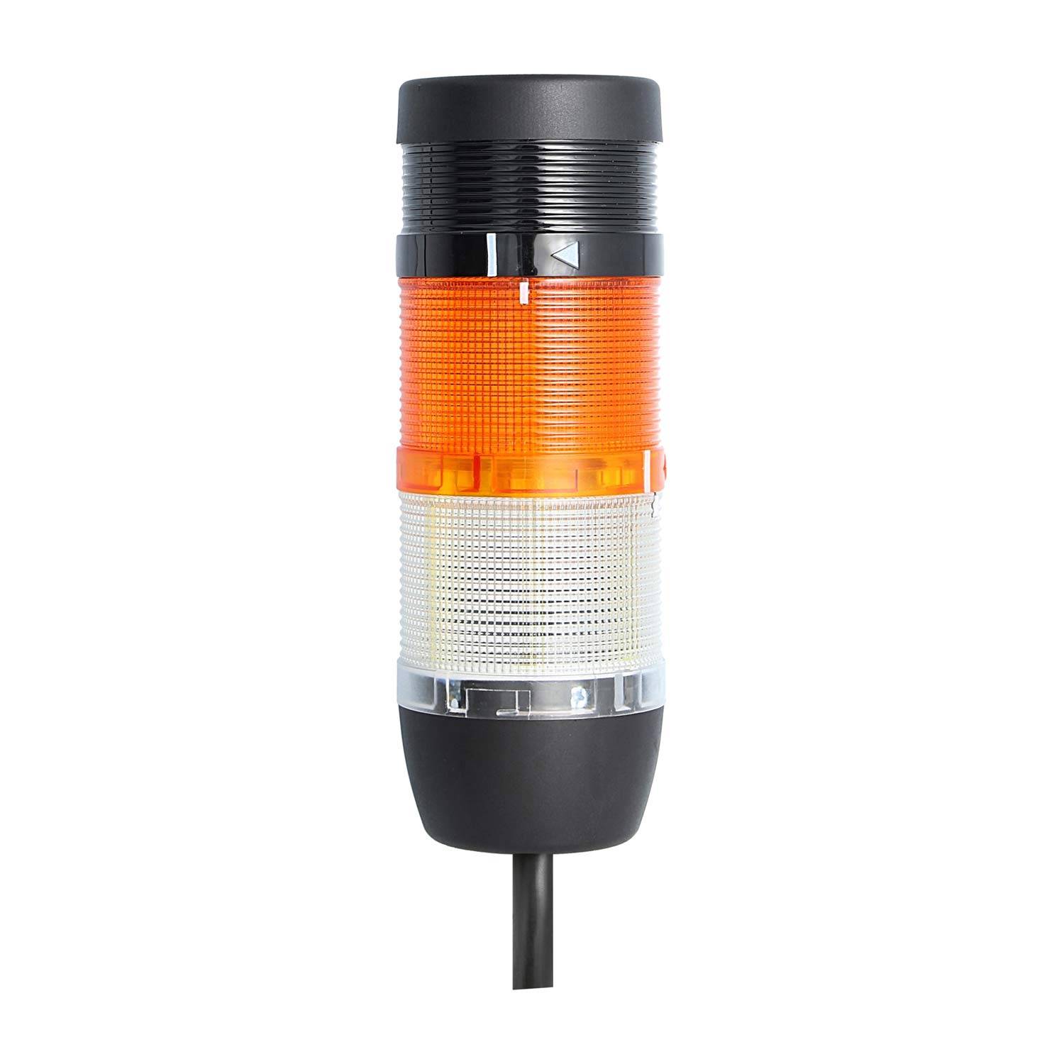 135256 STEX24 Signalsäule weiß-gelb, 70mm, 24V AC/DC, LED-Blinklicht mit Summer, Kabel 2,5 Meter, SS70-B2/24 156