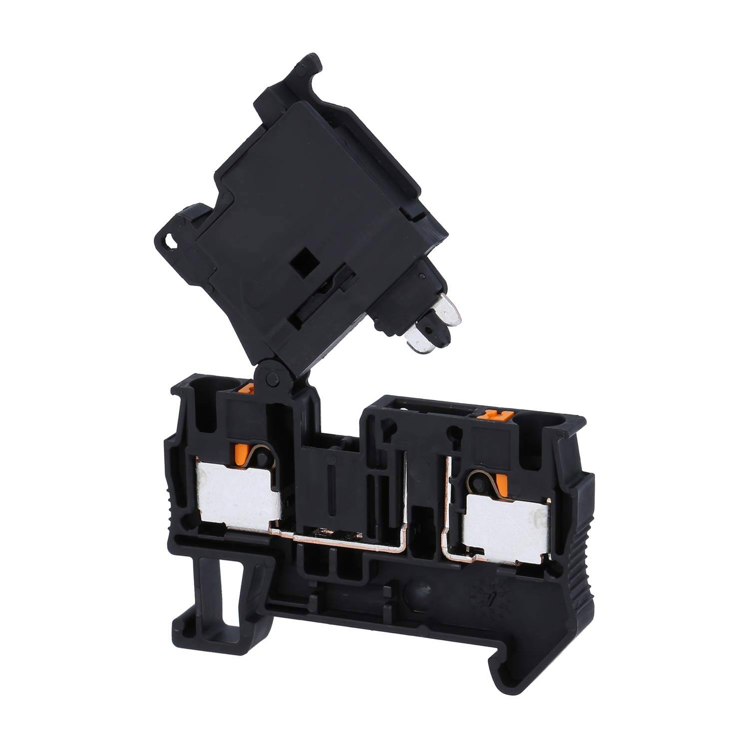 Eine schwarze 90-Grad-Hydraulikarmatur mit gewindeltem Metallkupplungsende.