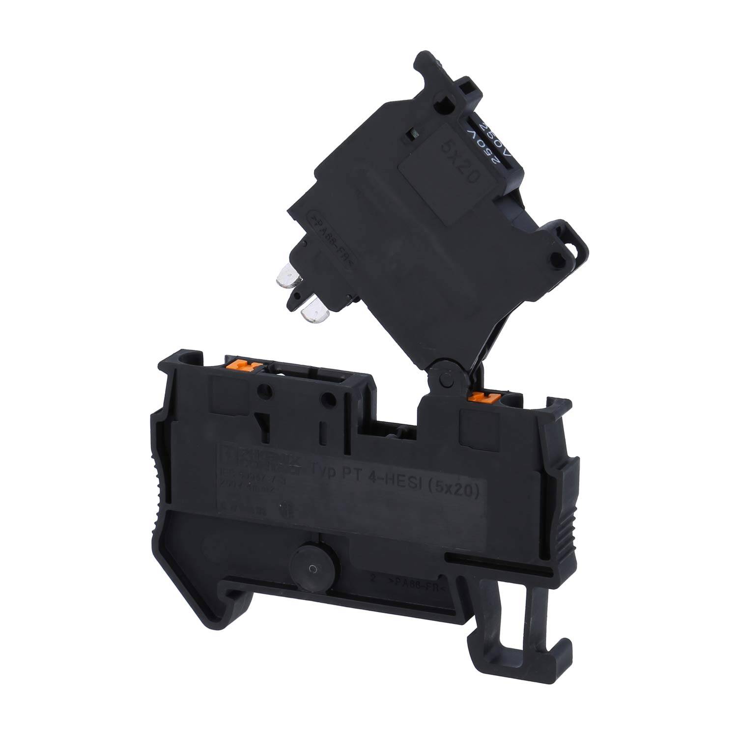 Phoenix Contact Hebel-Sicherungsklemme mit LED PT 4-HESI-LA250 mit Leuchtanzeige für 110-250V, Push-In-Anschluss