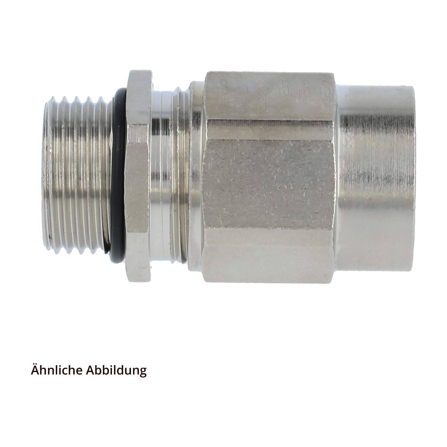 10535300032 FLEXA Z-M Adapter gerade M32x1,5 mit Innen- und Außengewinde mit Zugentlastung Klemmbereich 17,0mm - 25,5mm