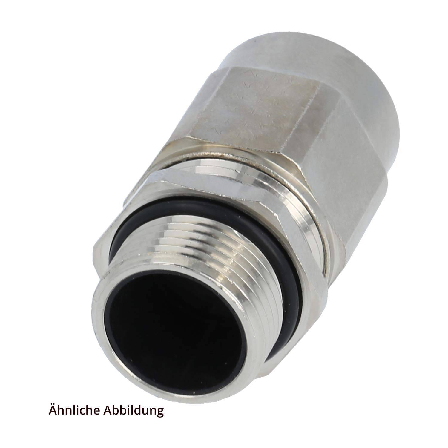 10535300032 FLEXA Z-M Adapter gerade M32x1,5 mit Innen- und Außengewinde mit Zugentlastung Klemmbereich 17,0mm - 25,5mm