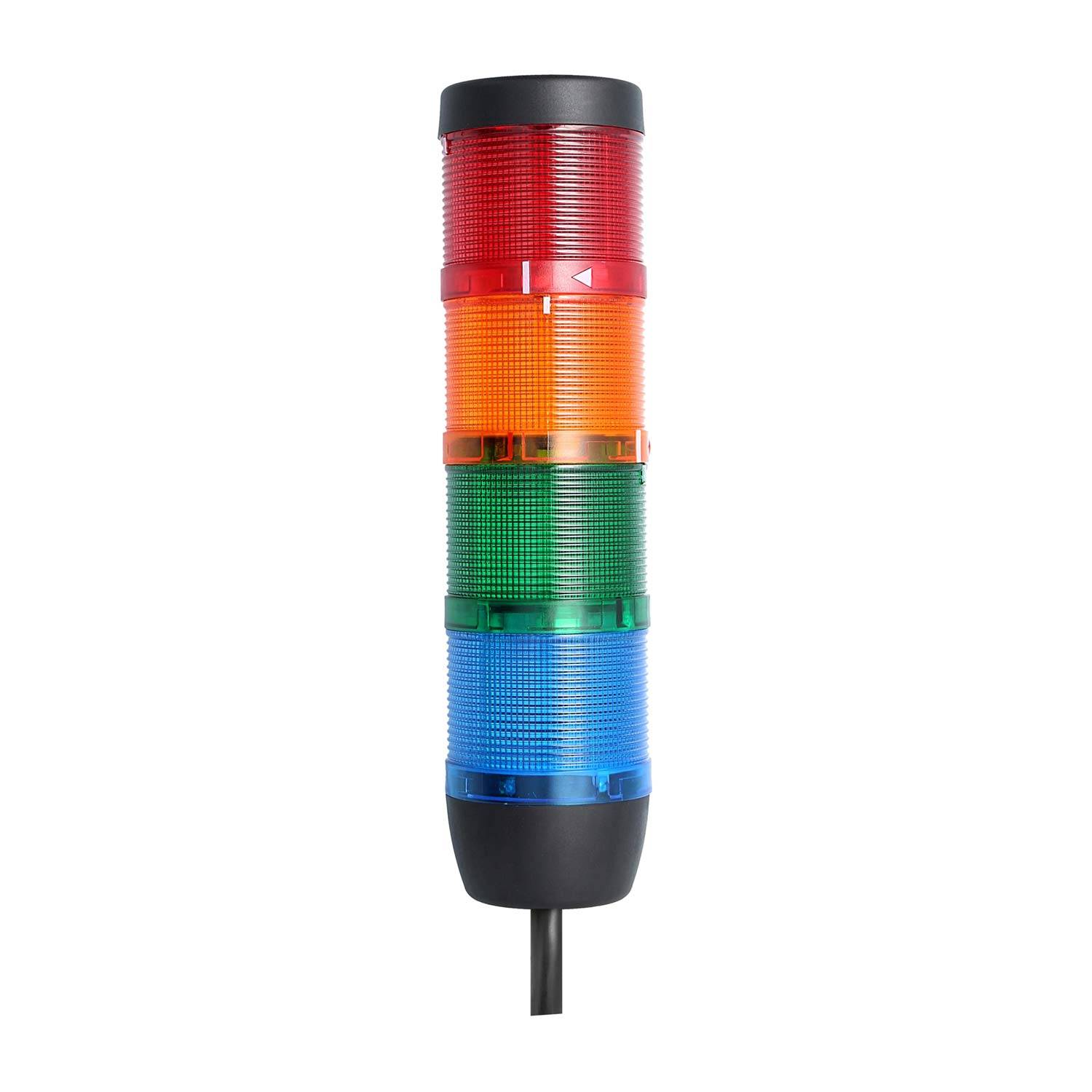 135227 STEX24 Signalsäule blau-grün-gelb-rot, 70mm, 24V AC/DC, LED-Blinklicht Kabel 2,5 Meter, SS70-OB4/24 129