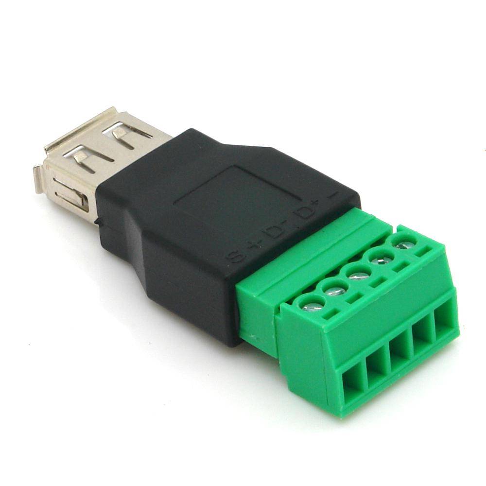 Adapter, 5 Pin Terminalblock (2-teilig) - USB 2.0 Typ A Buchse