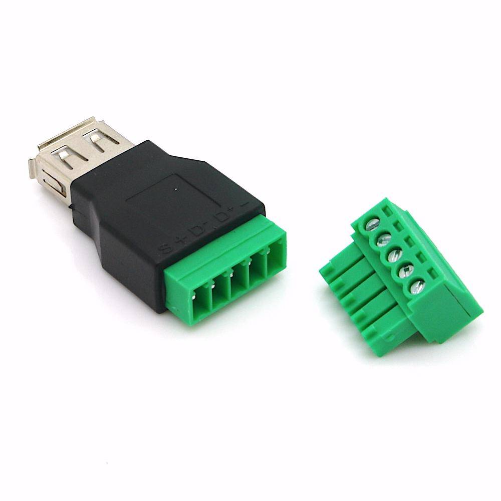 Adapter, 5 Pin Terminalblock (2-teilig) - USB 2.0 Typ A Buchse