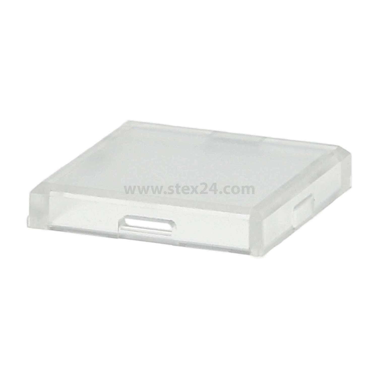 Eine kleine, transparente Plastikschachtel mit Klappdeckel, geeignet zum Aufbewahren und Schützen eines einzelnen NAND-Flash-Speicherchips.