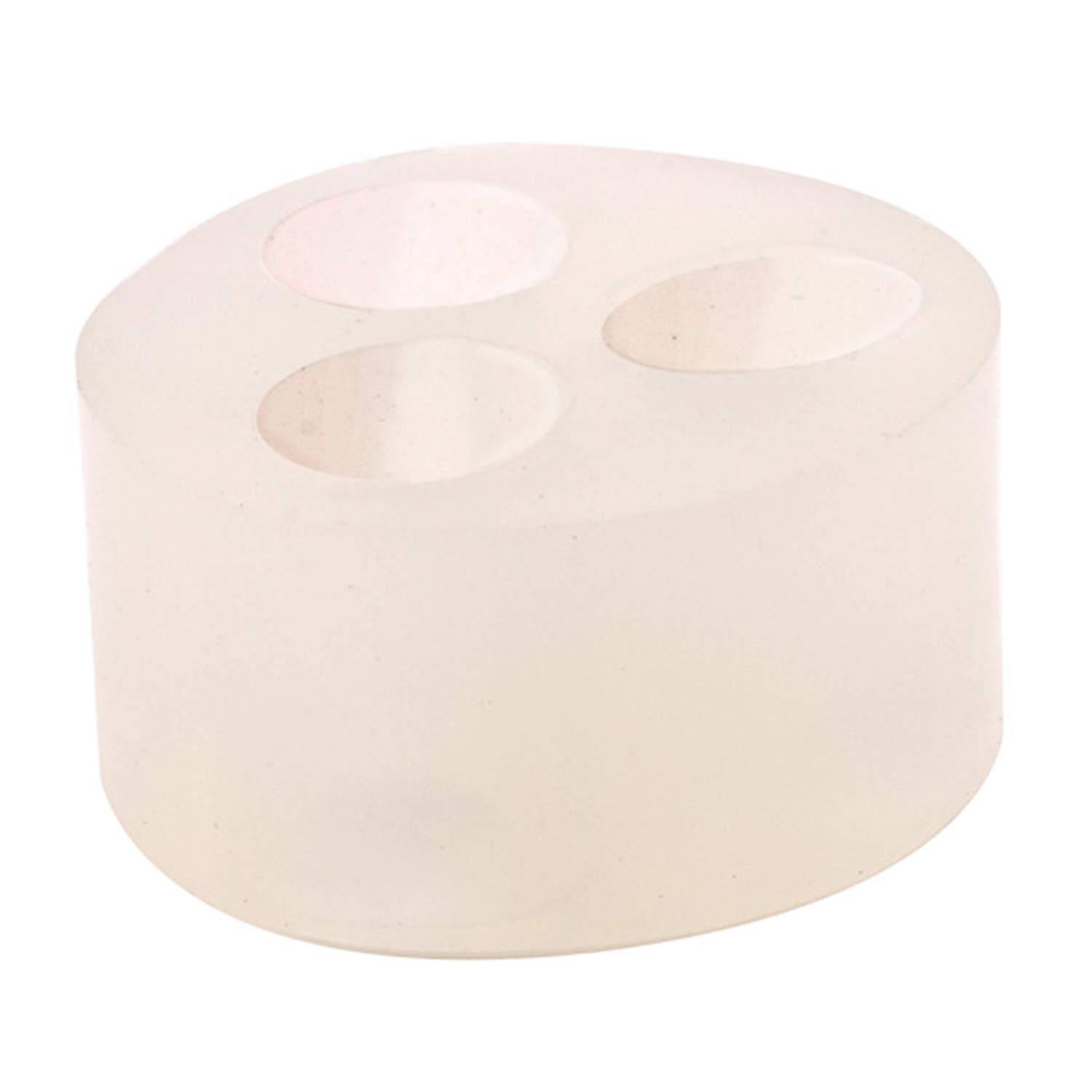 Ein durchscheinender Siliziumzylinder mit drei gleichmäßig verteilten kreisförmigen Öffnungen auf der Oberseite.