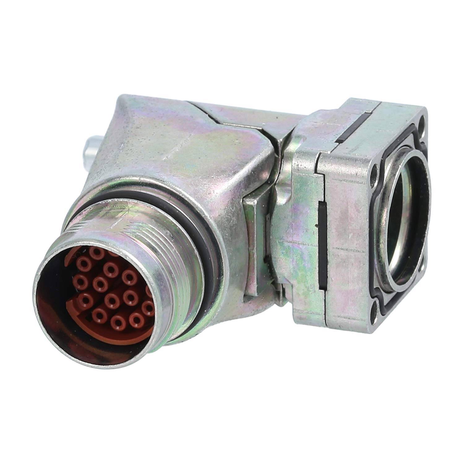 Ein metallischer Winkel-Elektroverbinder mit mehreren Löchern für Stifte; Komponenten, die in elektronischen oder mechanischen Baugruppen verwendet werden.