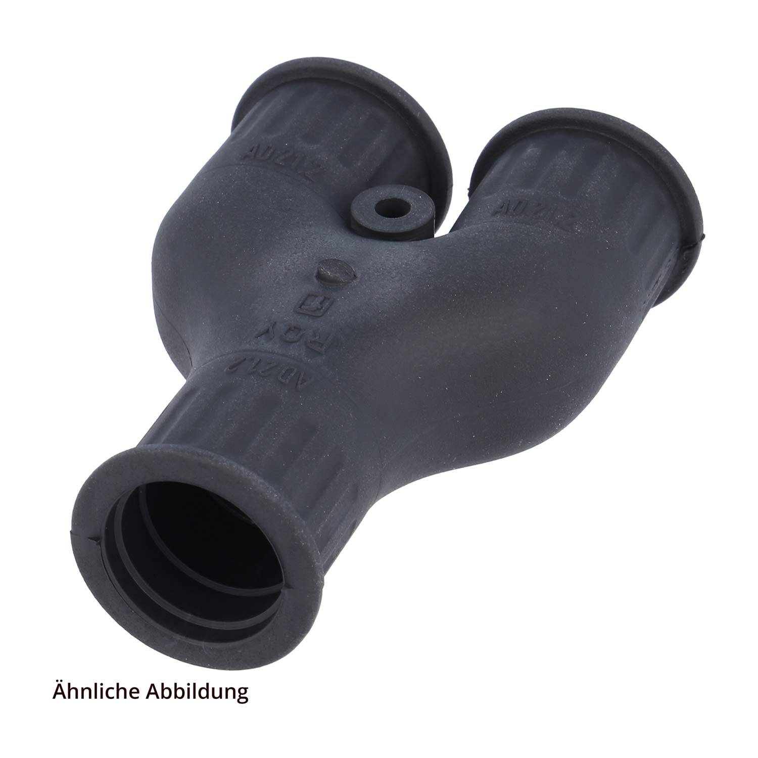 FLEXA RQY Schnellverschraubung Y-Verteiler TPE für Schlauch-Außendurchmesser 1x34,5mm + 2x28,5mm Wellrohr-Y-Verteiler -