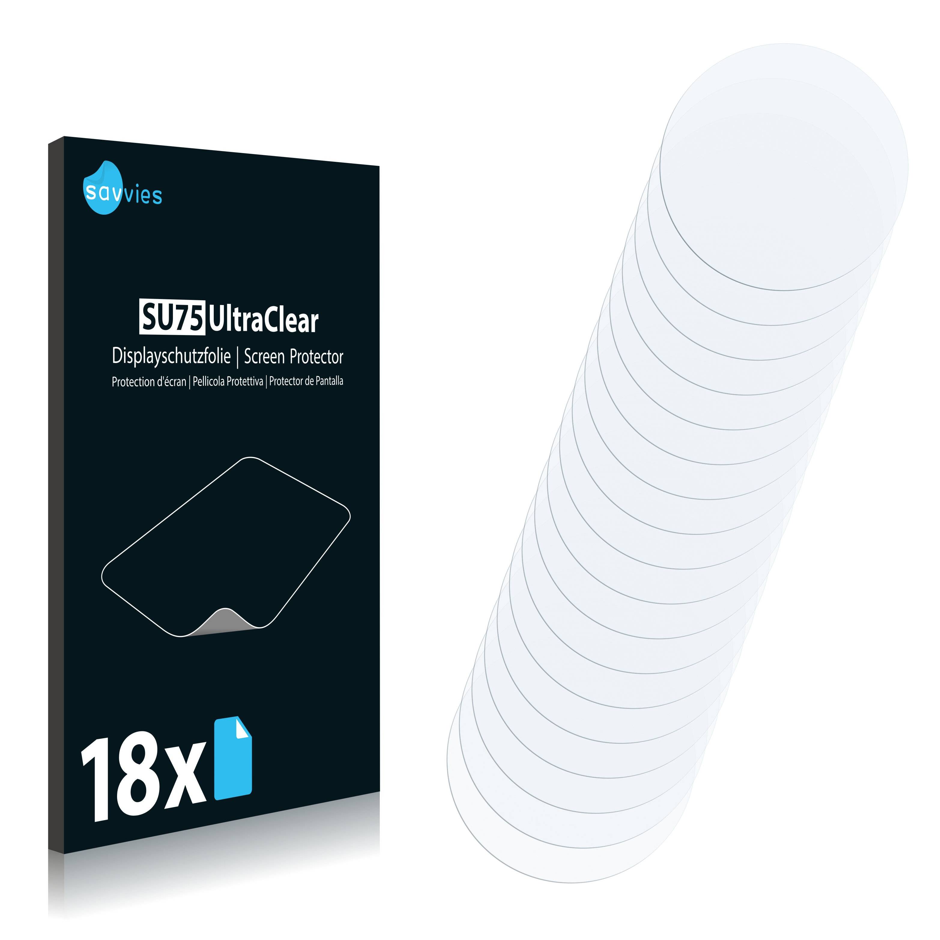 18x Savvies SU75 Displayschutzfolie für Armbanduhren (Kreisrund, Durchmesser: 46