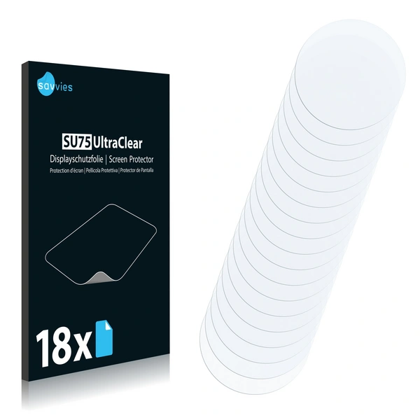 18x Savvies SU75 Displayschutzfolie für Armbanduhren (Kreisrund, Durchmesser: 46 18x Savvies SU75 Displayschutzfolie für Armbanduhren (Kreisrund, Durchmesser: 46