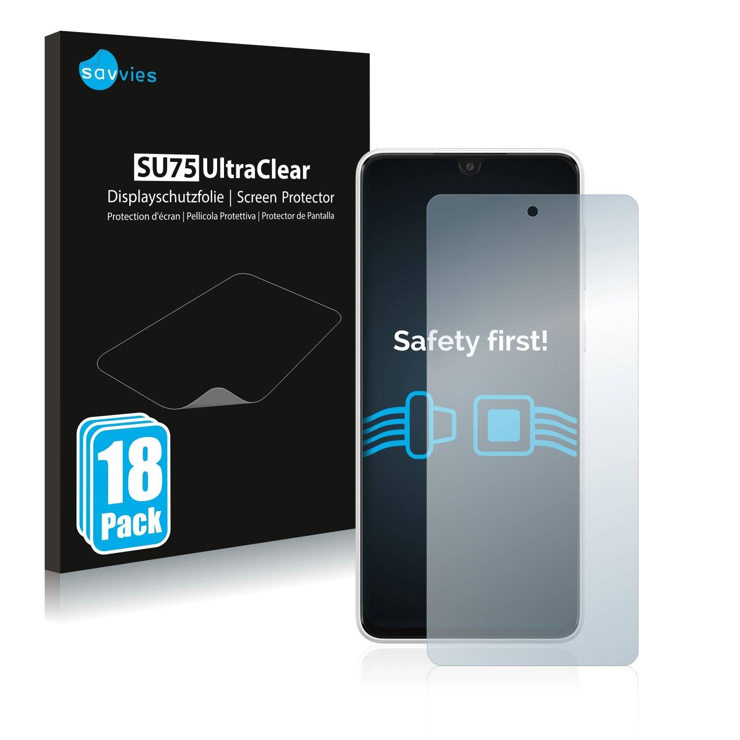 18x Savvies SU75 Displayschutzfolie für Samsung Galaxy A33