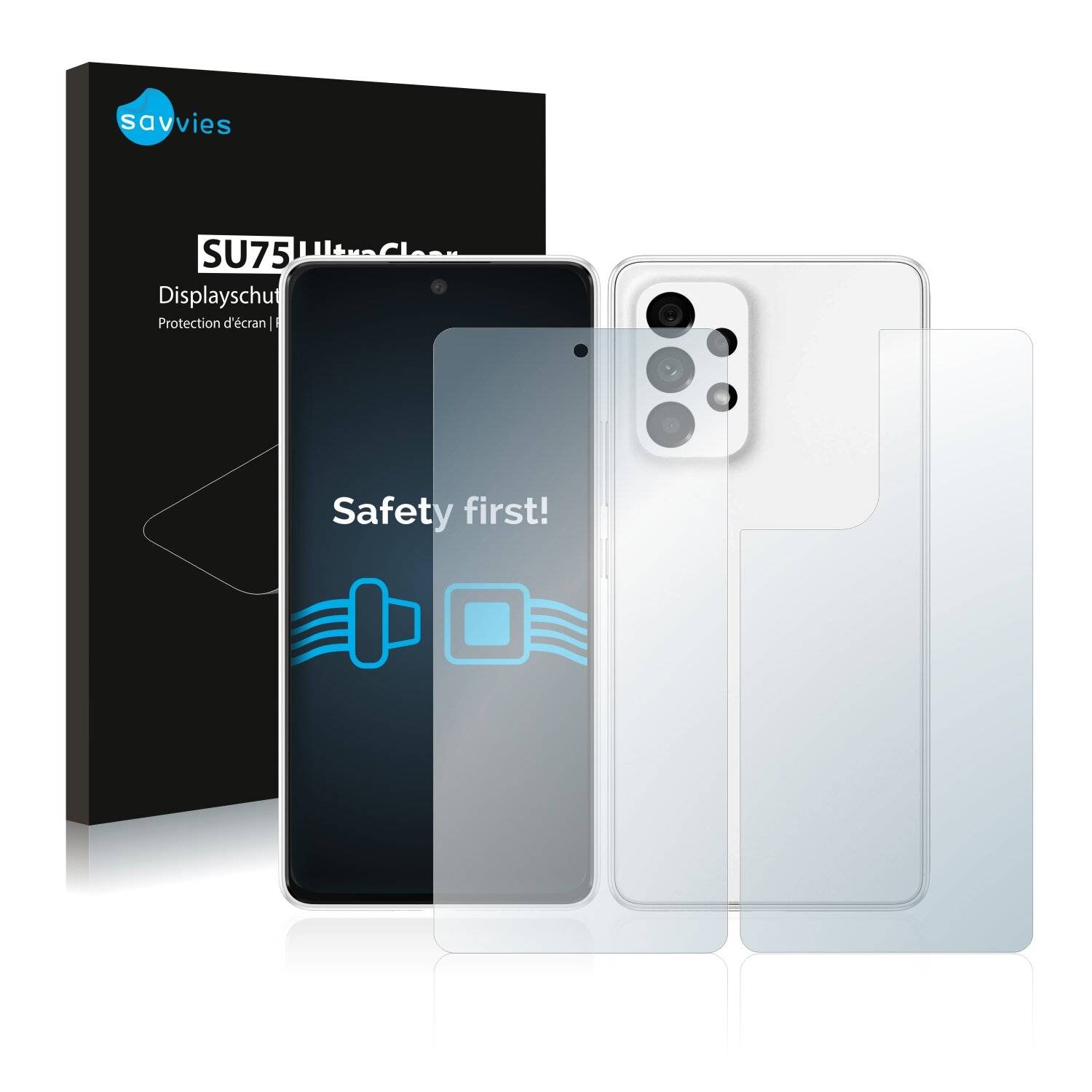 18x Savvies SU75 Displayschutzfolie für Samsung Galaxy A53 5G (Vorder +