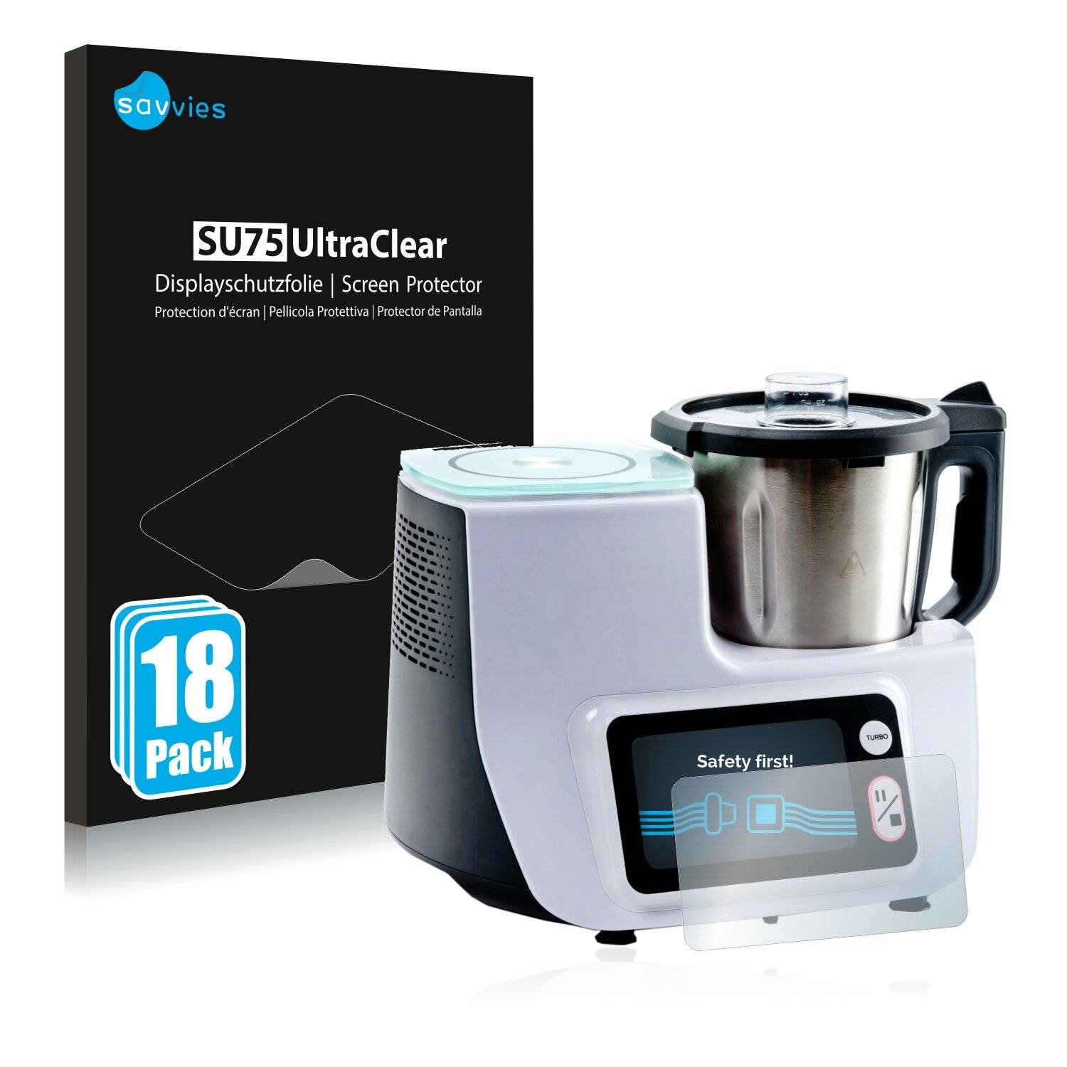 18x Savvies SU75 Displayschutzfolie für Aldi Comv Cooking