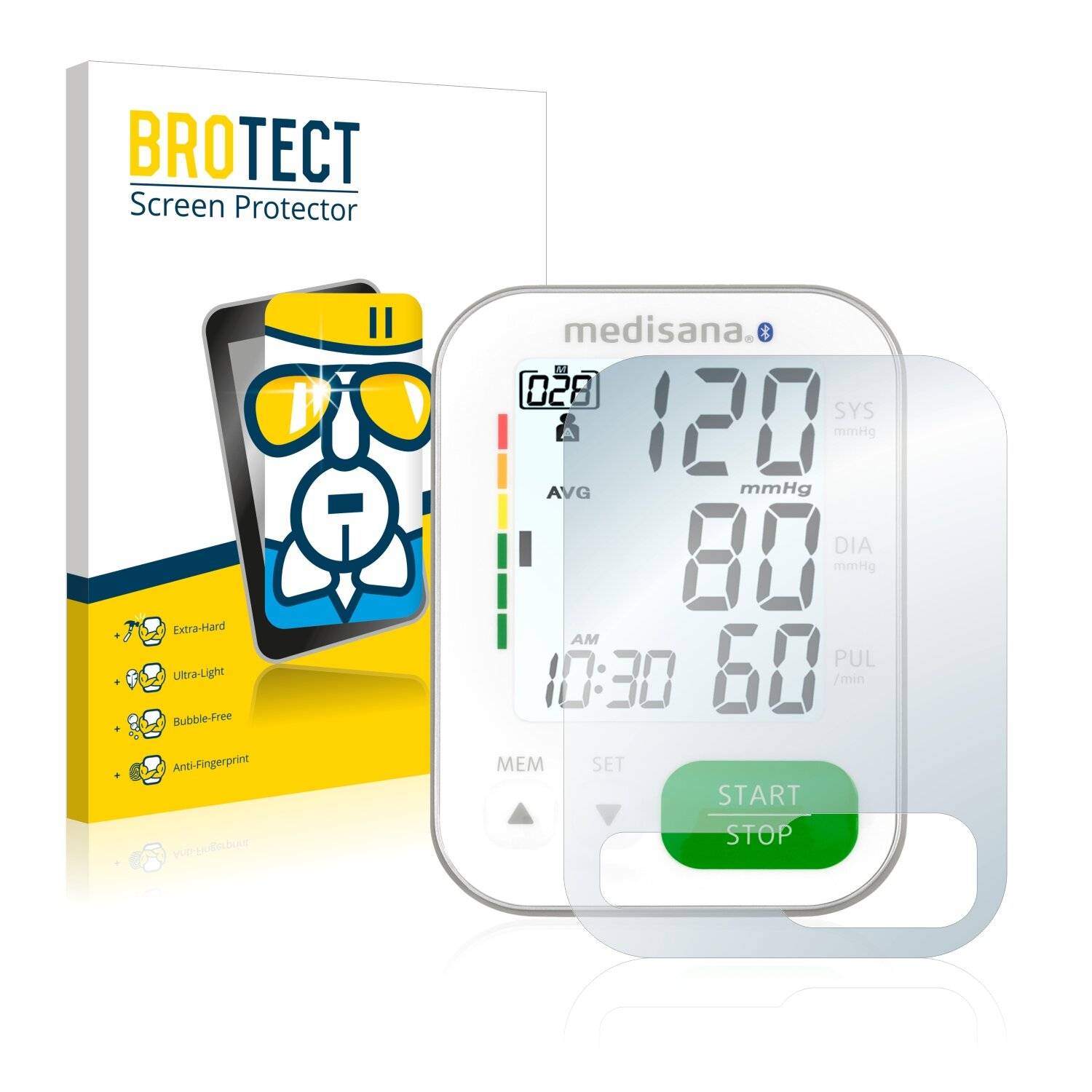 BROTECT AirGlass Schutzglas Folie für Medisana BU 570