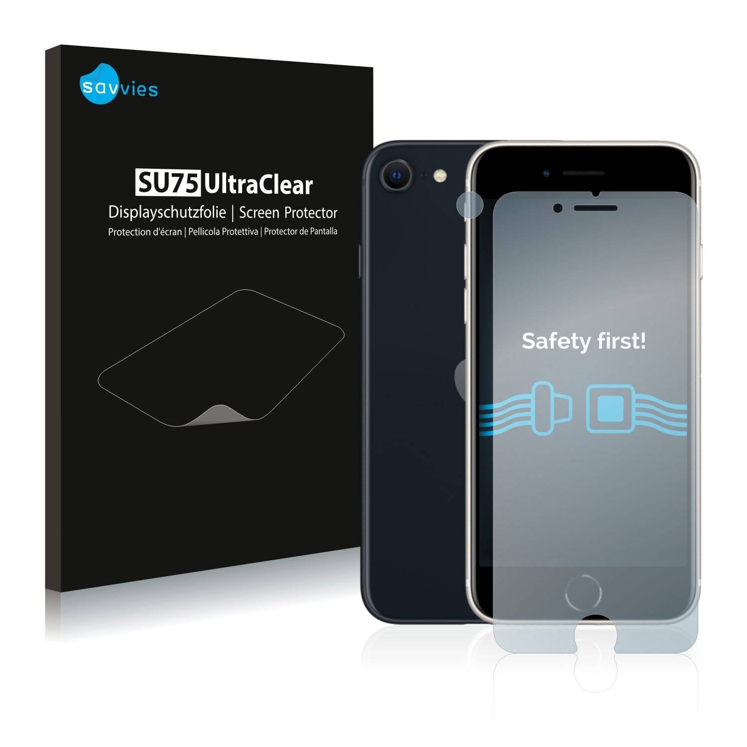 18x Savvies SU75 Displayschutzfolie für Apple iPhone SE 3 2022 (Vorderseite +