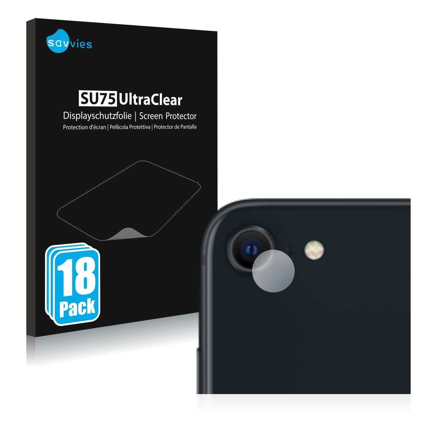18x Savvies SU75 Displayschutzfolie für Apple iPhone SE 3 2022 (NUR