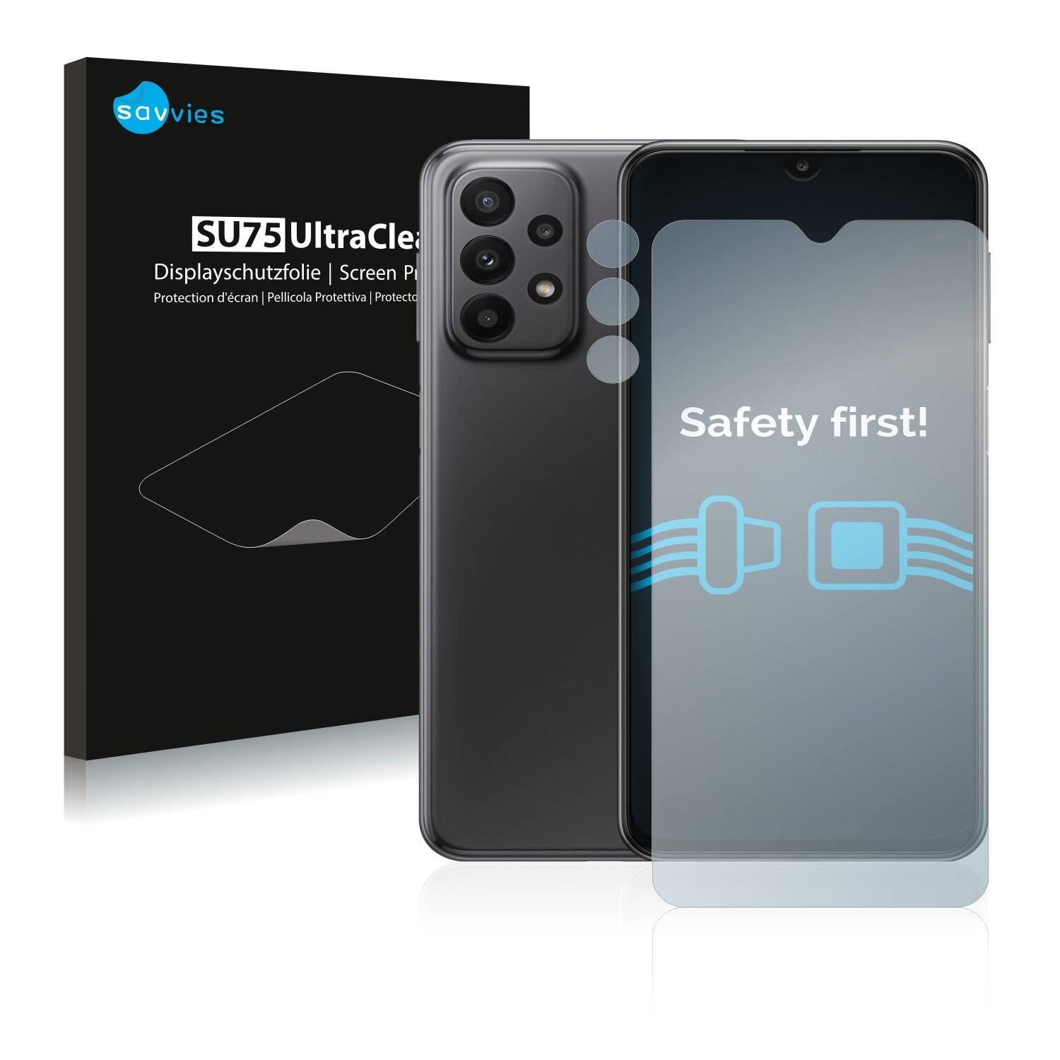 18x Savvies SU75 Displayschutzfolie für Samsung Galaxy A23 (Vorderseite +