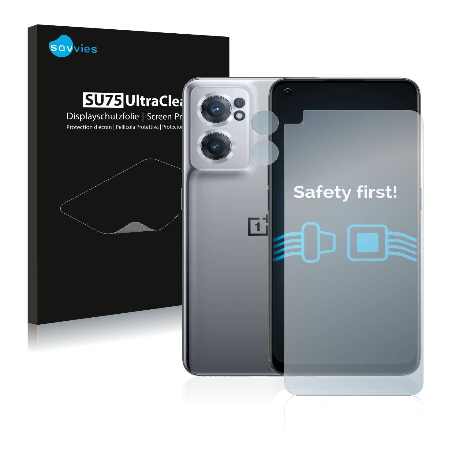 18x Savvies SU75 Displayschutzfolie für OnePlus Nord CE 2 5G (Vorderseite +