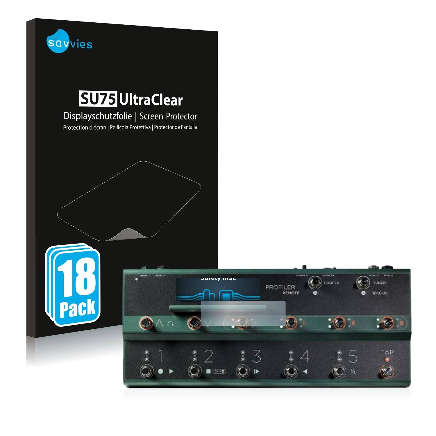 18x Savvies SU75 Displayschutzfolie für Kemper Profiler