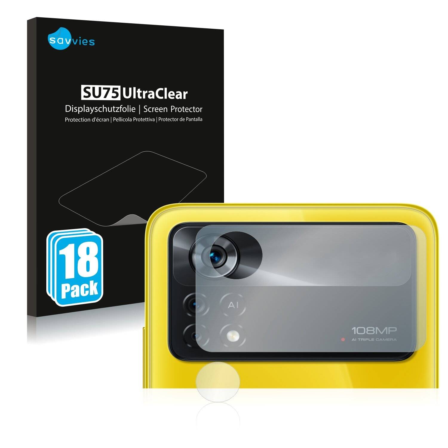 18x Savvies SU75 Displayschutzfolie für Xiaomi Poco X4 Pro 5G (NUR
