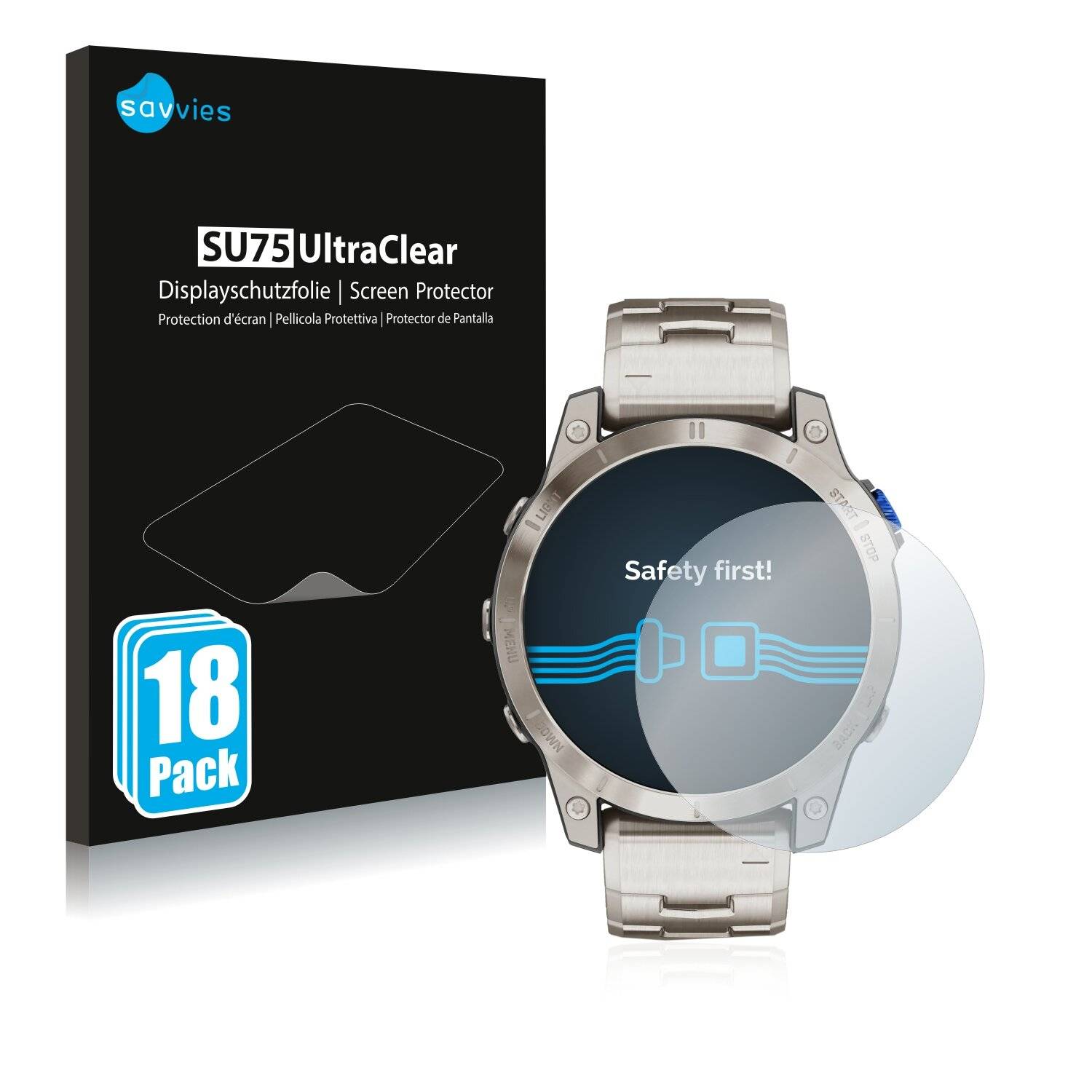 18x Savvies SU75 Displayschutzfolie für Garmin D2 Mach