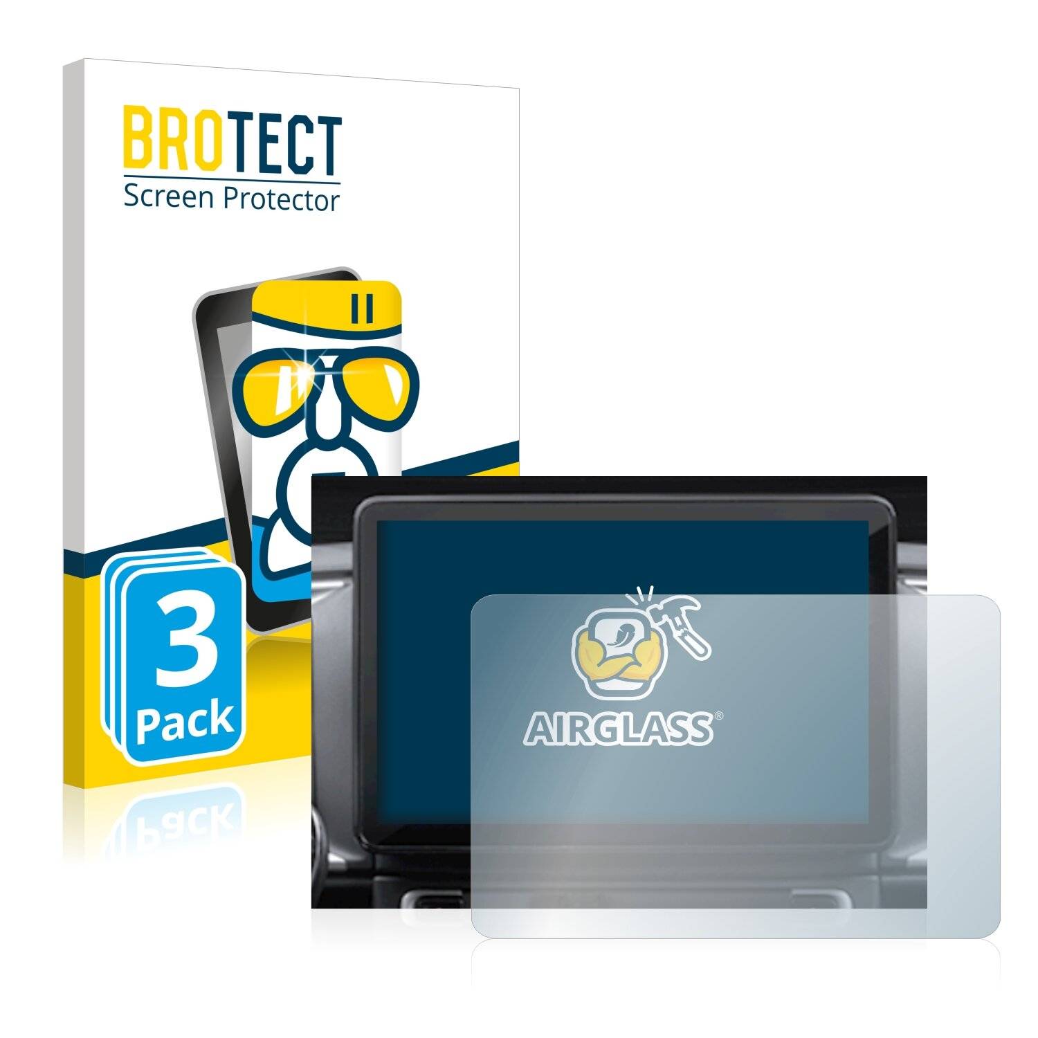 3x BROTECT AirGlass Schutzglas Folie für Fiat Ducato 2021 10 Uconnect