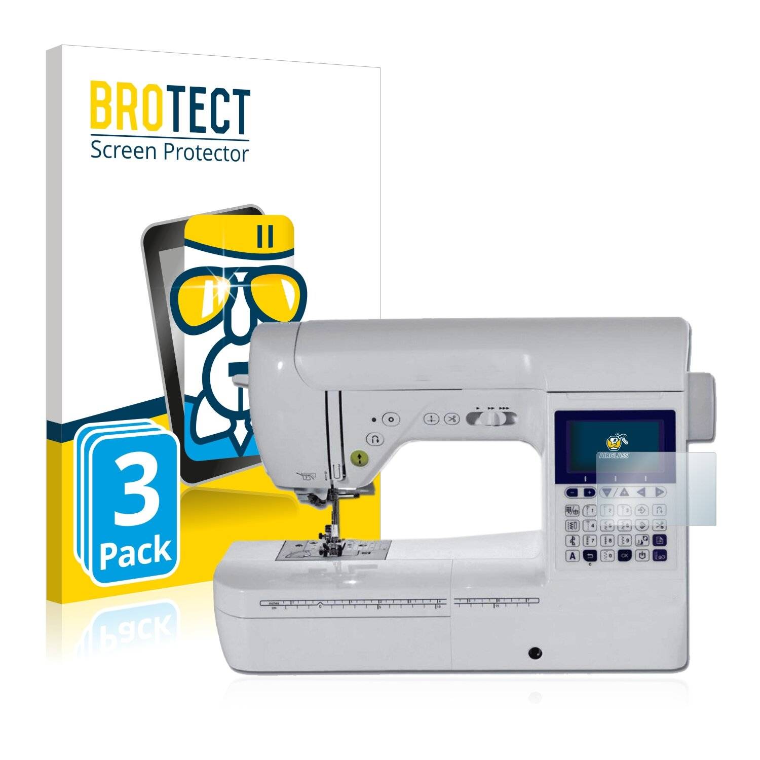 3x BROTECT AirGlass Schutzglas Folie für Brother Innov-is