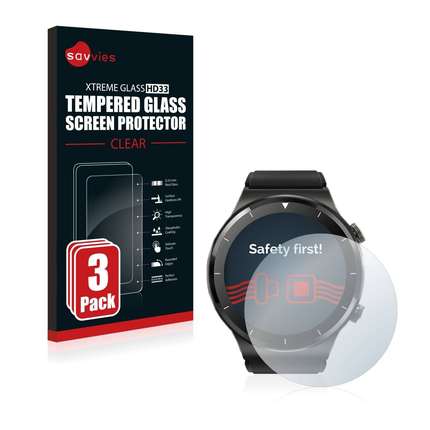 3x Savvies HD33 Clear Schutzglas für Blackview R7