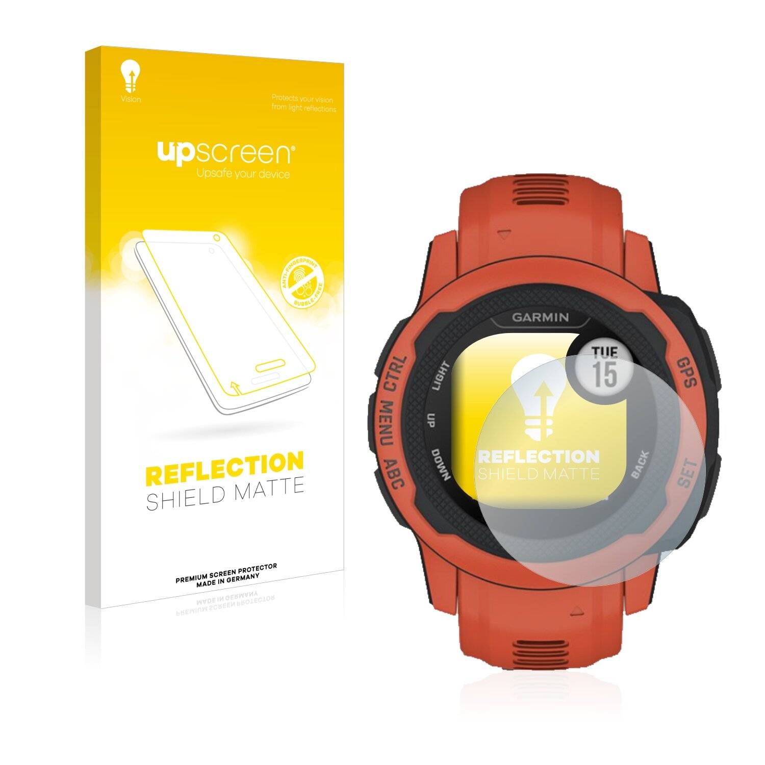 upscreen Reflection Shield Matte Premium Displayschutzfolie für Garmin Instinct