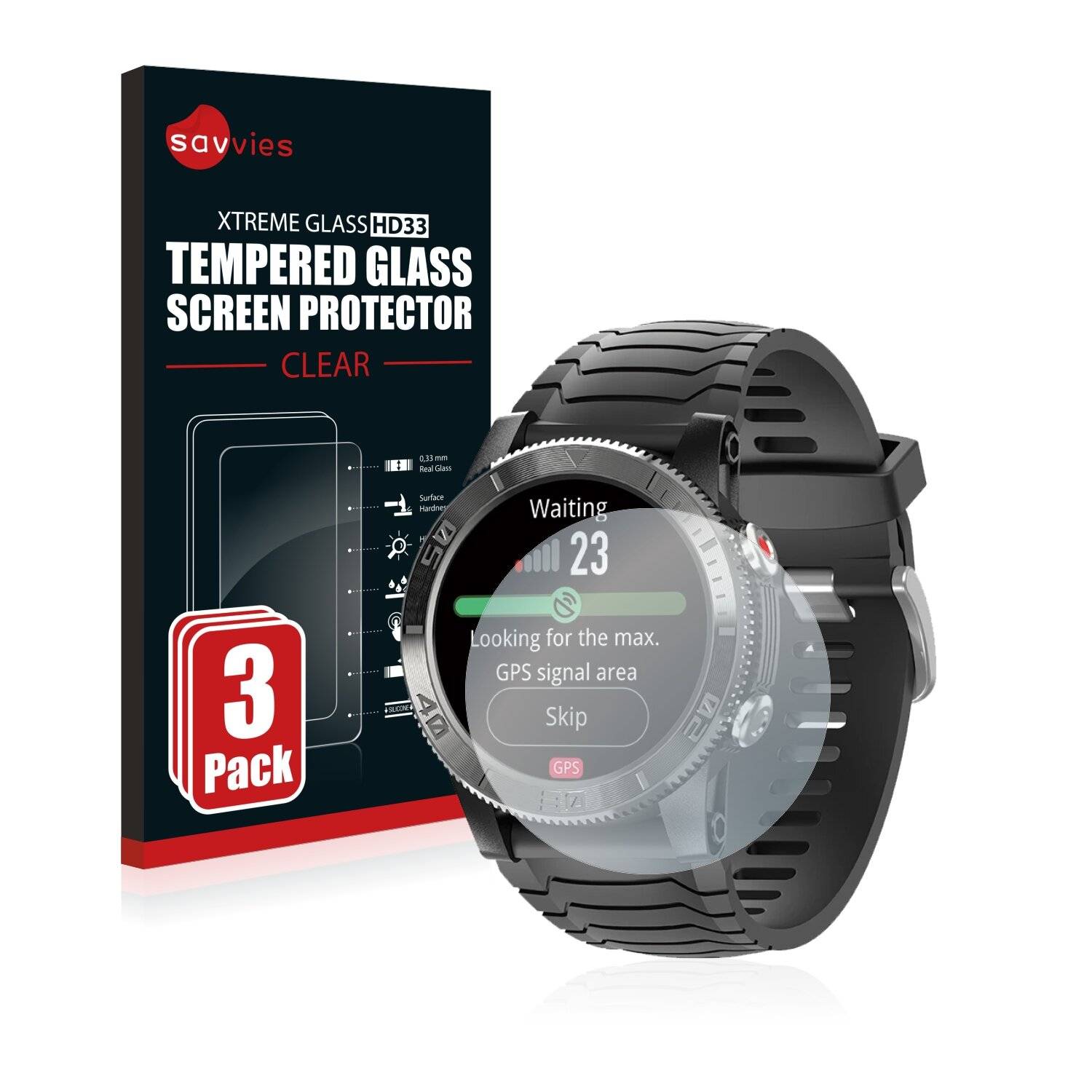 3x Savvies HD33 Clear Schutzglas für North Edge