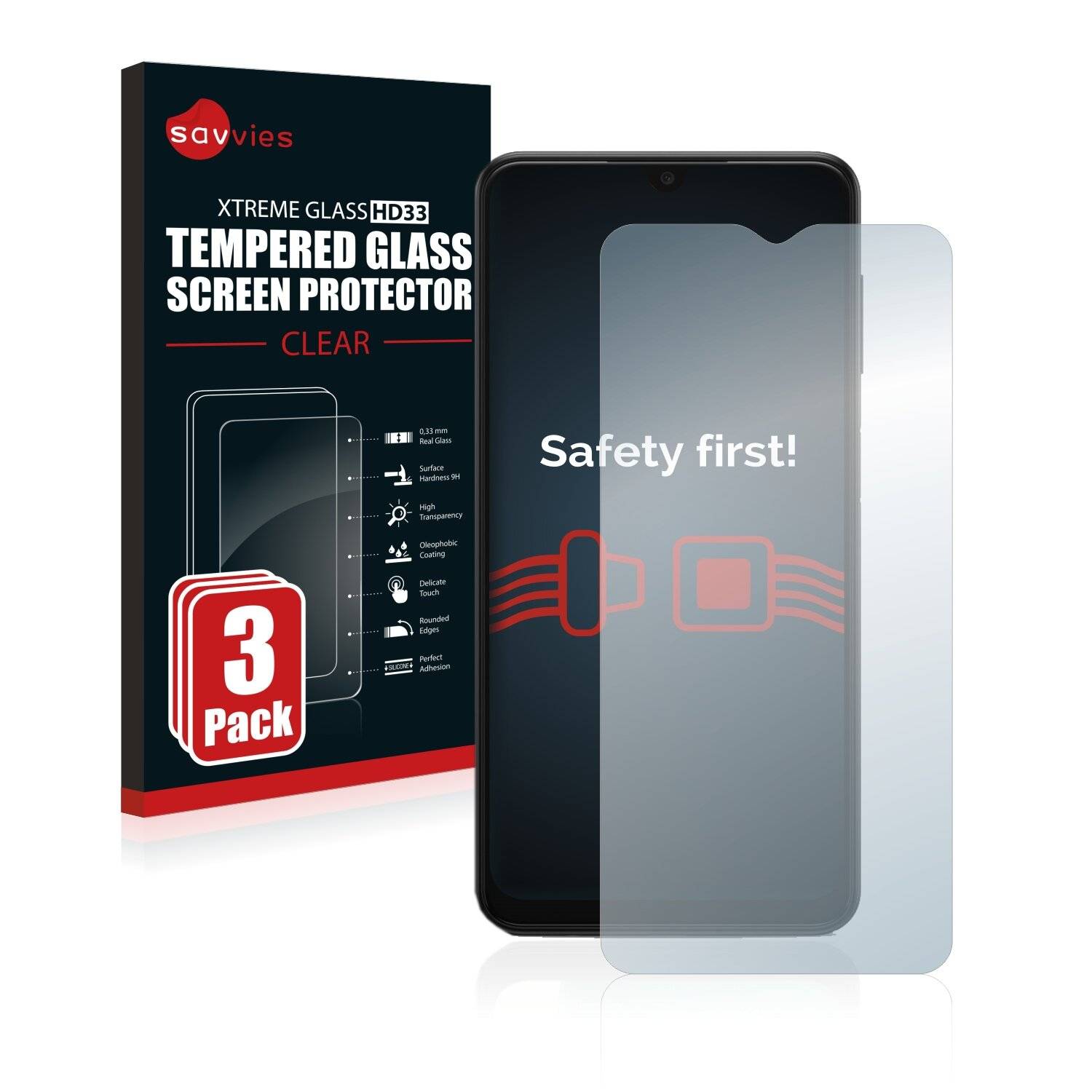 3x Savvies HD33 Clear Schutzglas für Samsung Galaxy A13