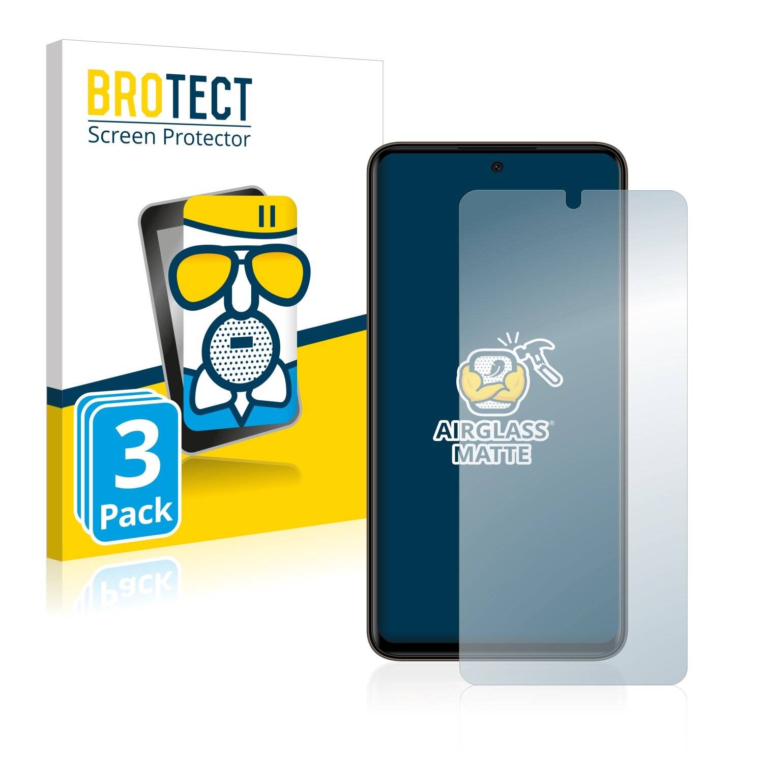 3x BROTECT AirGlass Matte Schutzglas Folie für Micromax IN Note