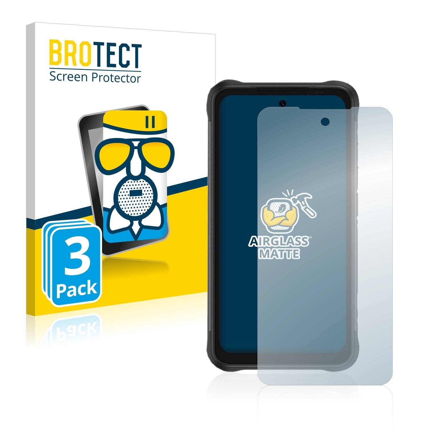 3x BROTECT AirGlass Matte Schutzglas Folie für Umidigi Bison GT2 Pro