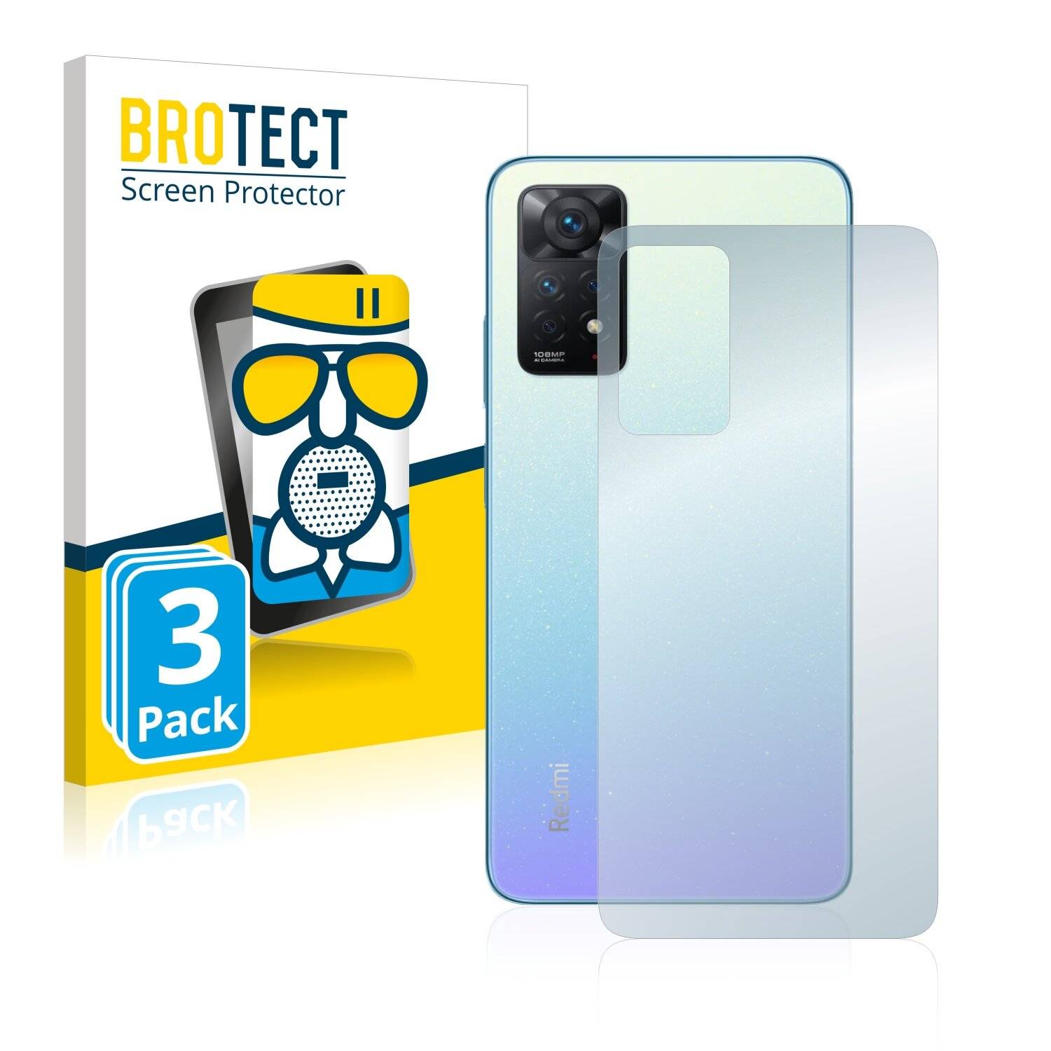 3x BROTECT AirGlass Matte Schutzglas Folie für Xiaomi Redmi Note 11 Pro